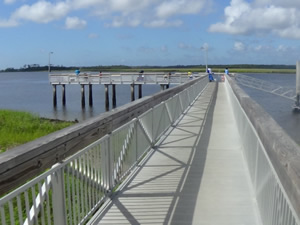Fishing at Jekyll Creek pier in Georgia pier along jekyll creek